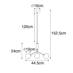 Moderne Hängelampe Gold mit Opalglas 3-flammig - Coby