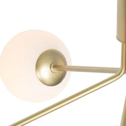 Moderne Hängelampe Gold mit Opalglas 5-flammig - Coby