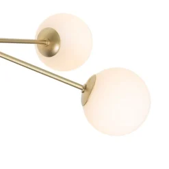 Moderne Hängelampe Gold mit Opalglas 5-flammig - Coby