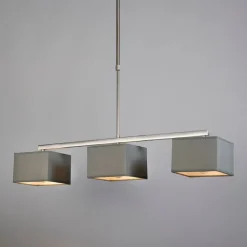 Moderne Hängelampe grau mit grauen Schirmen 3-flammig - VT