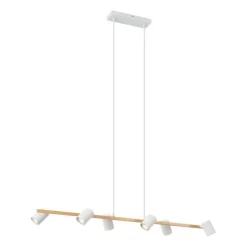 Moderne Hängelampe Holzprint mit Weiß 6-Licht - Jeana Straight