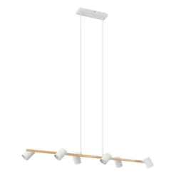 Moderne Hängelampe Holzprint mit Weiß 6-Licht - Jeana Straight