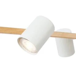 Moderne Hängelampe Holzprint mit Weiß 6-Licht - Jeana Straight