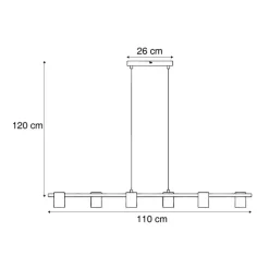 Moderne Hängelampe Holzprint mit Weiß 6-Licht - Jeana Straight