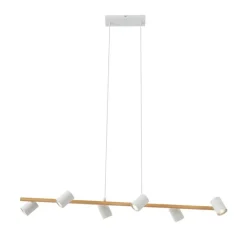 Moderne Hängelampe Holzprint mit Weiß 6-Licht - Jeana Straight