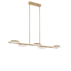 Moderne Hängelampe inkl. LED 3-stufig dimmbar gold 5-flammig - Vivé