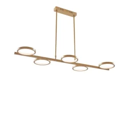 Moderne Hängelampe inkl. LED 3-stufig dimmbar gold 5-flammig - Vivé