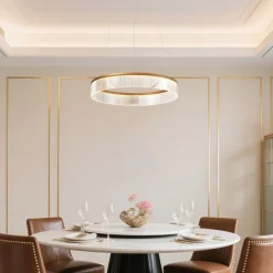 Moderne Hängelampe Messing 59cm inkl. LED 3-Stufen-Dimmbar - Anello Chandelier