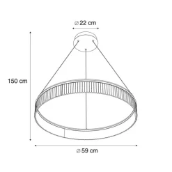 Moderne Hängelampe Messing 59cm inkl. LED 3-Stufen-Dimmbar - Anello Chandelier