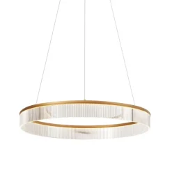 Moderne Hängelampe Messing 78cm inkl. LED 3-Stufen-Dimmbar - Anello Chandelier