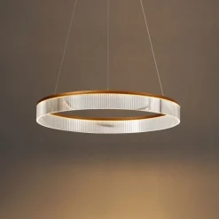 Moderne Hängelampe Messing 78cm inkl. LED 3-Stufen-Dimmbar - Anello Chandelier