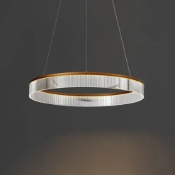 Moderne Hängelampe Messing 78cm inkl. LED 3-Stufen-Dimmbar - Anello Chandelier