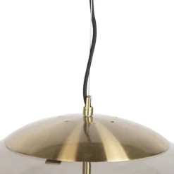 Moderne Hängelampe Messing mit Rauchglas 50 cm - Ball