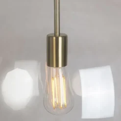 Moderne Hängelampe Messing mit Rauchglas 50 cm - Ball