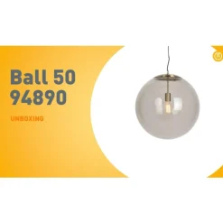 Moderne Hängelampe Messing mit Rauchglas 50 cm - Ball