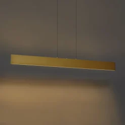 Moderne Hängelampe Messing inkl. LED 3-Stufen-Dimmbar Easylift - Straight