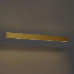 Moderne Hängelampe Messing inkl. LED 3-Stufen-Dimmbar Easylift - Straight