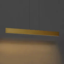 Moderne Hängelampe Messing inkl. LED 3-Stufen-Dimmbar Easylift - Straight