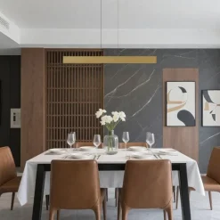 Moderne Hängelampe Messing inkl. LED 3-Stufen-Dimmbar Easylift - Straight