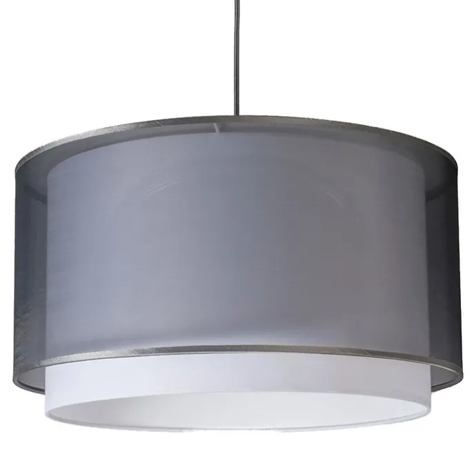 Moderne Hängelampe mit Schirm schwarz/weiß 45/25 - Duo