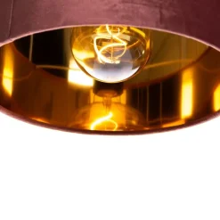 Moderne Hängelampe rosa mit Gold 30 cm - Rosalina