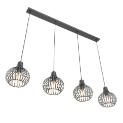 Moderne Hängelampe schwarz 4-Licht - Sapphira