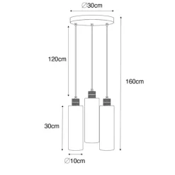 Moderne Hängelampe schwarz mit Rauchglas 3-flammig - Stavelot