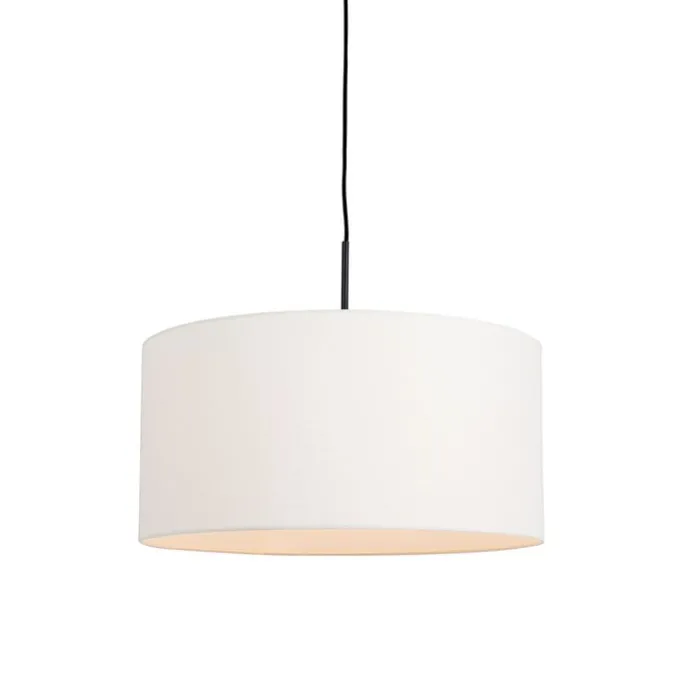 Moderne Hängelampe schwarz mit weißem Schirm 50 cm - Combi 1