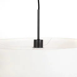 Moderne Hängelampe schwarz mit weißem Schirm 50 cm - Combi 1