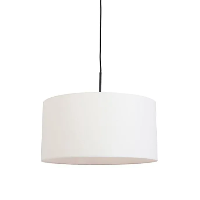 Moderne Hängelampe schwarz mit weißem Schirm 50 cm - Combi 1