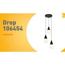 Moderne Hängelampe schwarz mit Opalglas 3-flammig – Drop