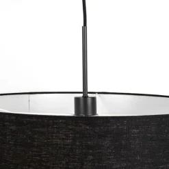 Moderne Hängelampe schwarz mit schwarzem Schirm 50 cm - Combi 1
