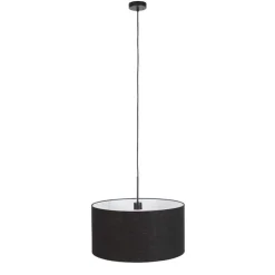 Moderne Hängelampe schwarz mit schwarzem Schirm 50 cm - Combi 1