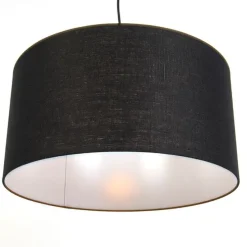 Moderne Hängelampe schwarz mit schwarzem Schirm 50 cm - Combi 1
