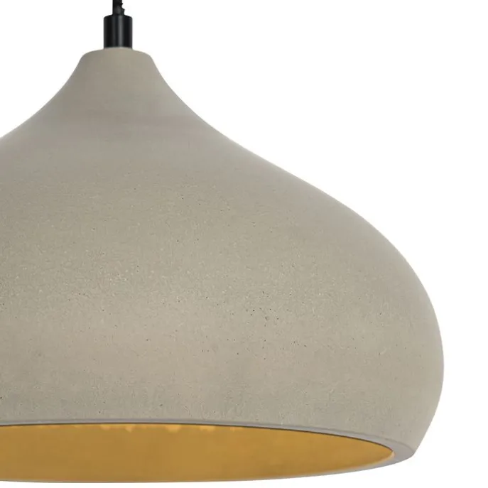 Moderne Hängelampe Schwarz mit Betonschirm - Nick