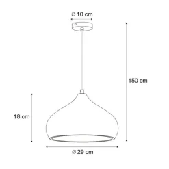 Moderne Hängelampe Schwarz mit Betonschirm - Nick