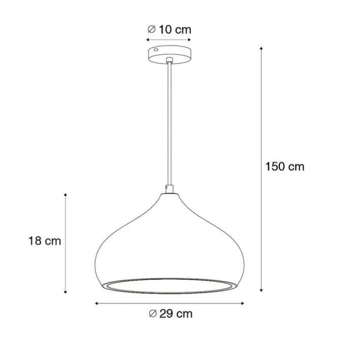 Moderne Hängelampe Schwarz mit Betonschirm - Nick