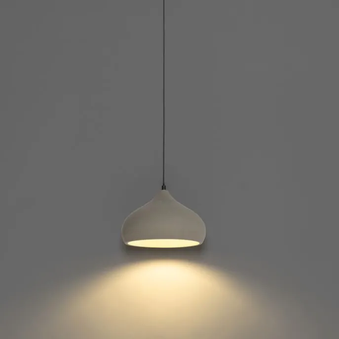 Moderne Hängelampe Schwarz mit Betonschirm - Nick