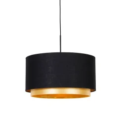 Moderne Hängelampe schwarz mit goldenem 47 cm Duo-Schirm - Combi