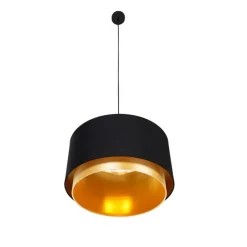 Moderne Hängelampe schwarz mit goldenem 47 cm Duo-Schirm - Combi