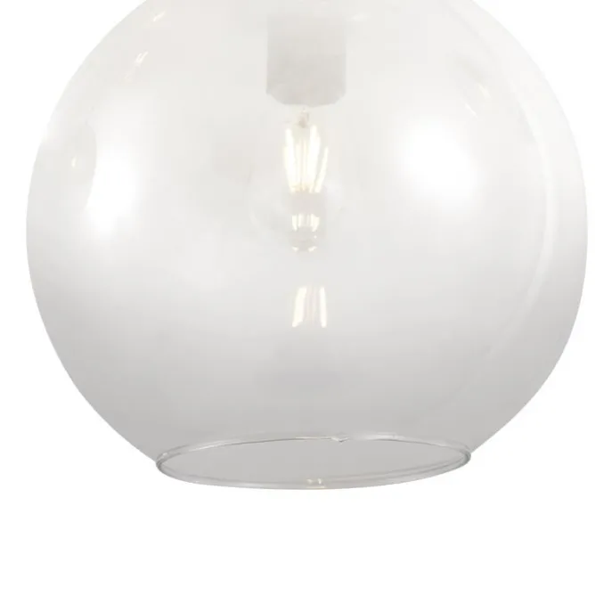 Moderne Hängelampe schwarz mit weißem Glas rechteckig 6-flammig - Misty