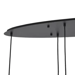 Moderne Hängelampe schwarz mit weißem Glas rechteckig 6-flammig - Misty