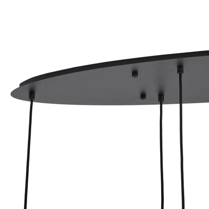 Moderne Hängelampe schwarz mit weißem Glas rechteckig 6-flammig - Misty