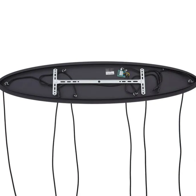 Moderne Hängelampe schwarz mit weißem Glas rechteckig 6-flammig - Misty