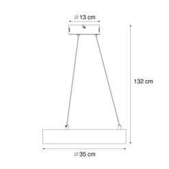 Moderne Hängelampe schwarz 35cm 3-Stufen-Dimmbar - Organici