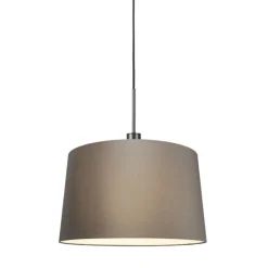 Moderne Hängelampe schwarz mit Schirm 45 cm taupe - Combi 1