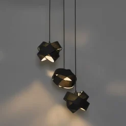 Moderne Hängelampe schwarz 3-flammig – Stoff