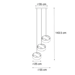 Moderne Hängelampe schwarz 3-flammig – Stoff