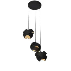 Moderne Hängelampe schwarz 3-flammig – Stoff