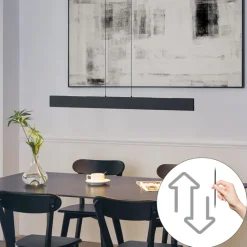 Moderne Hängelampe schwarz inkl. LED 3-Stufen-Dimmbar Easylift - Straight